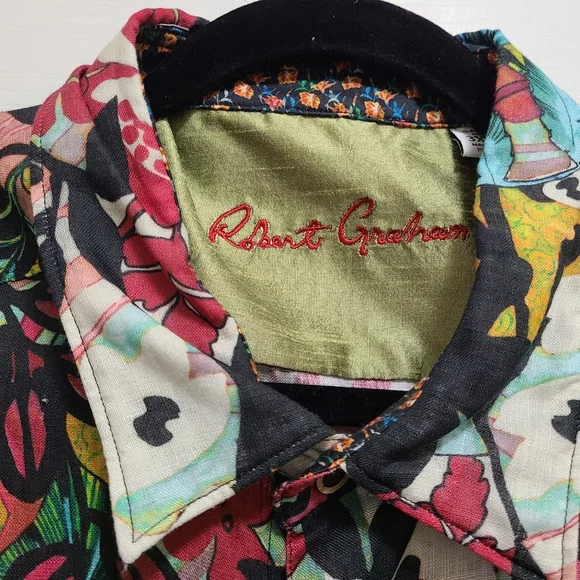 Robert Graham Havana Classic Fit Button-Down Shirt 3XL LINEN TROPICAL - Picture 3 of 12